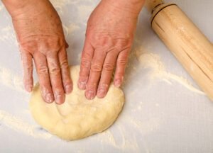 Mixing Biscuit Dough and Flour