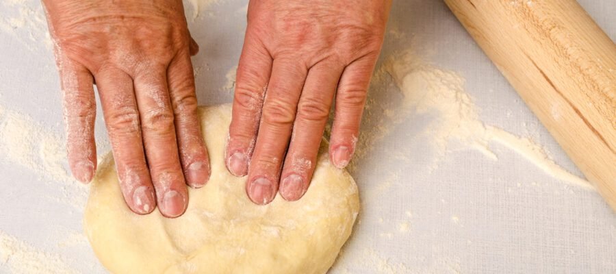 Mixing Biscuit Dough and Flour